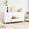 9 Drawer White Wooden Dresser Retro Minimalist Chest for Bedroom